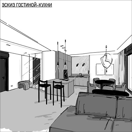 эскиз гостиной